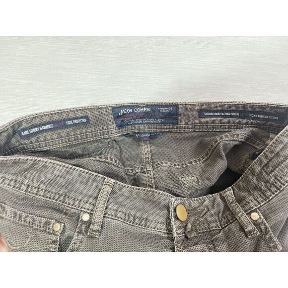 Jacob Cohen Style 688 Denim Jeans Brown Gray Mens Tag Size 33” Actual 32x28 - Picture 10 of 14